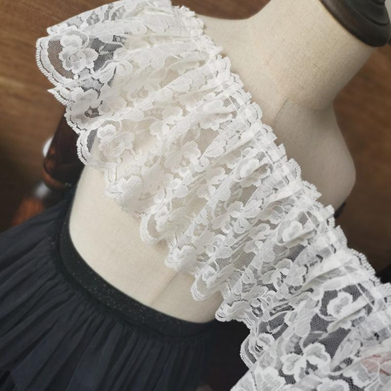 Mesh Jacquard Pleated Widened Tulle Lace DIY Clothes Skirt Neckline Cuffs Lengthened Hem Sofa Curtain Apron Sewing Material Trim