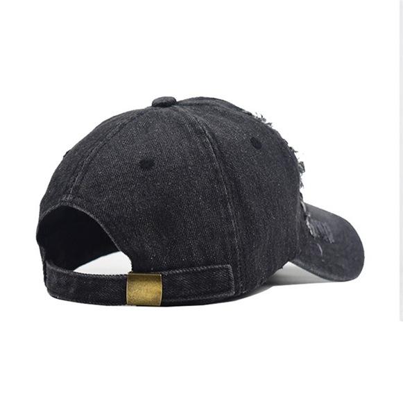 Denim Baseball Caps Personality Ripped Denim Sports Snapback Cap Anti-UV Hats Outdoor Hiking Cap Travel Mountaineering Hat Fashion Hip-Hop Summer