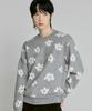 210EDIT Unisex Flower Jacquard Round Knit [Melan Grey]_Zg1Sw021