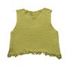Damen Weste Tops Rundhals Ärmellos Quasten Saum Tanktops Einfarbig Locker Gestricktes Camisole Alltagskleidung