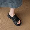 Summer Oxygen~ Minimalist Thick Bottom Folded One-Flip Round Head Open-toed Slippers Women's Premium Sense Skirt Cool Slippers