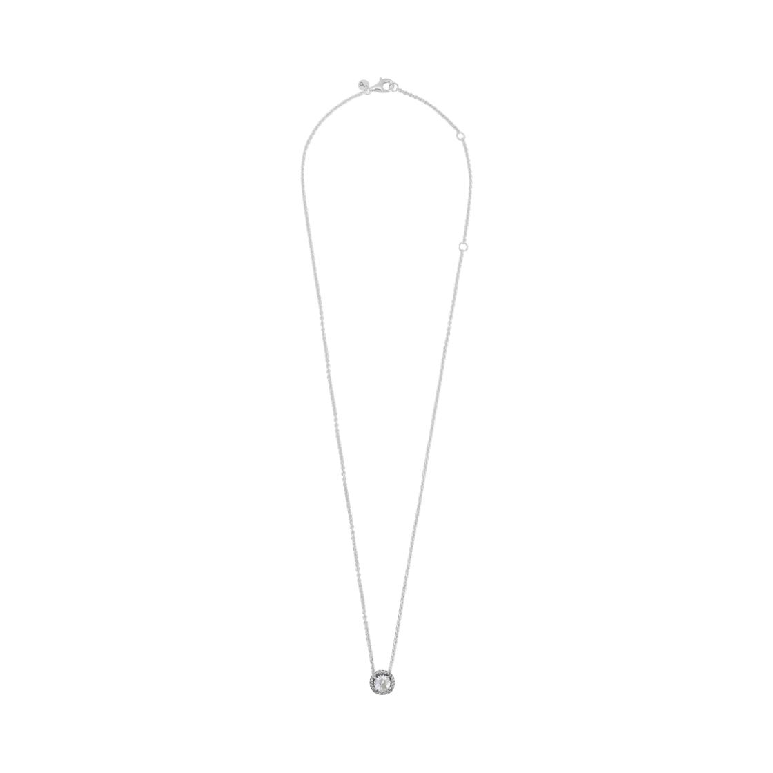 Pandora Round Cut Unique Design 925 Silver Cubic Zirconia Necklace Women necklace 396240CZ Box