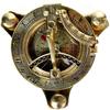 Brass Sundial Compass with Wooden Box Nautical Gift Compass  (Gold, Brown)