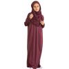 Kids Prayer Dress Muslim Clothes for Girls Long Sleeve Abaya with Hijab Two Piece Maxi Islamic Set Scarf Kaftan Jilbab