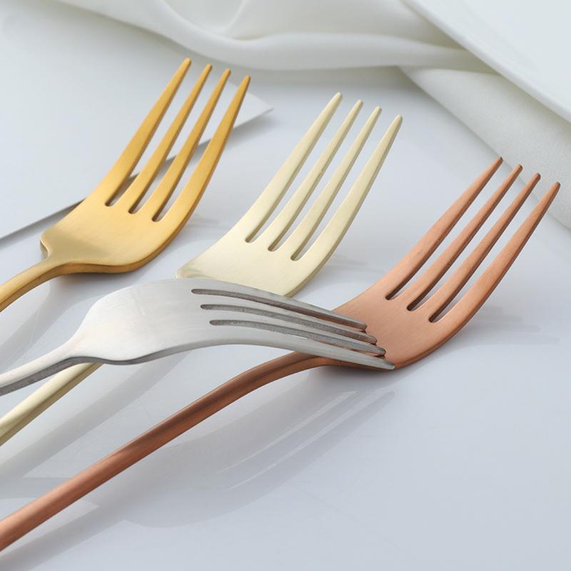 Exquisite 304 Stainless Steel Fork Practical Korean Steak Fork Cake Fruit Dessert Fork Kitchen Tableware Party