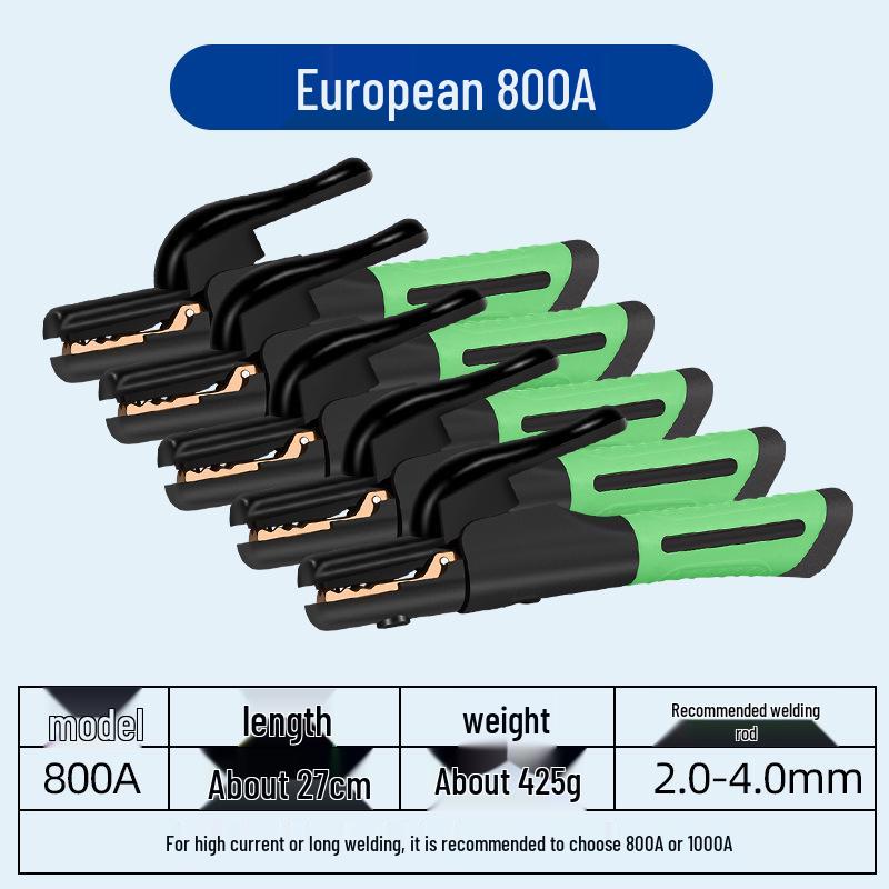 Durable 800A Copper Welding Pliers & Non-Scalding 500A Industrial Welding Holder - European Style