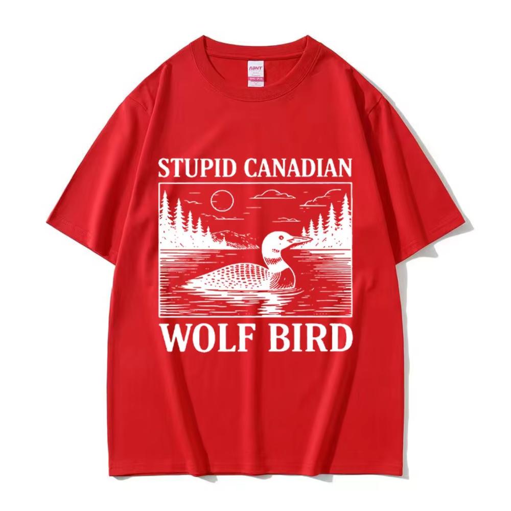Heated Rivalry Cotton T Shirts Stupid Canadian Wolf Bird Funny Graphic TShirt Unisex Women Casual Fashion Short Sleeve Male Tshirt
