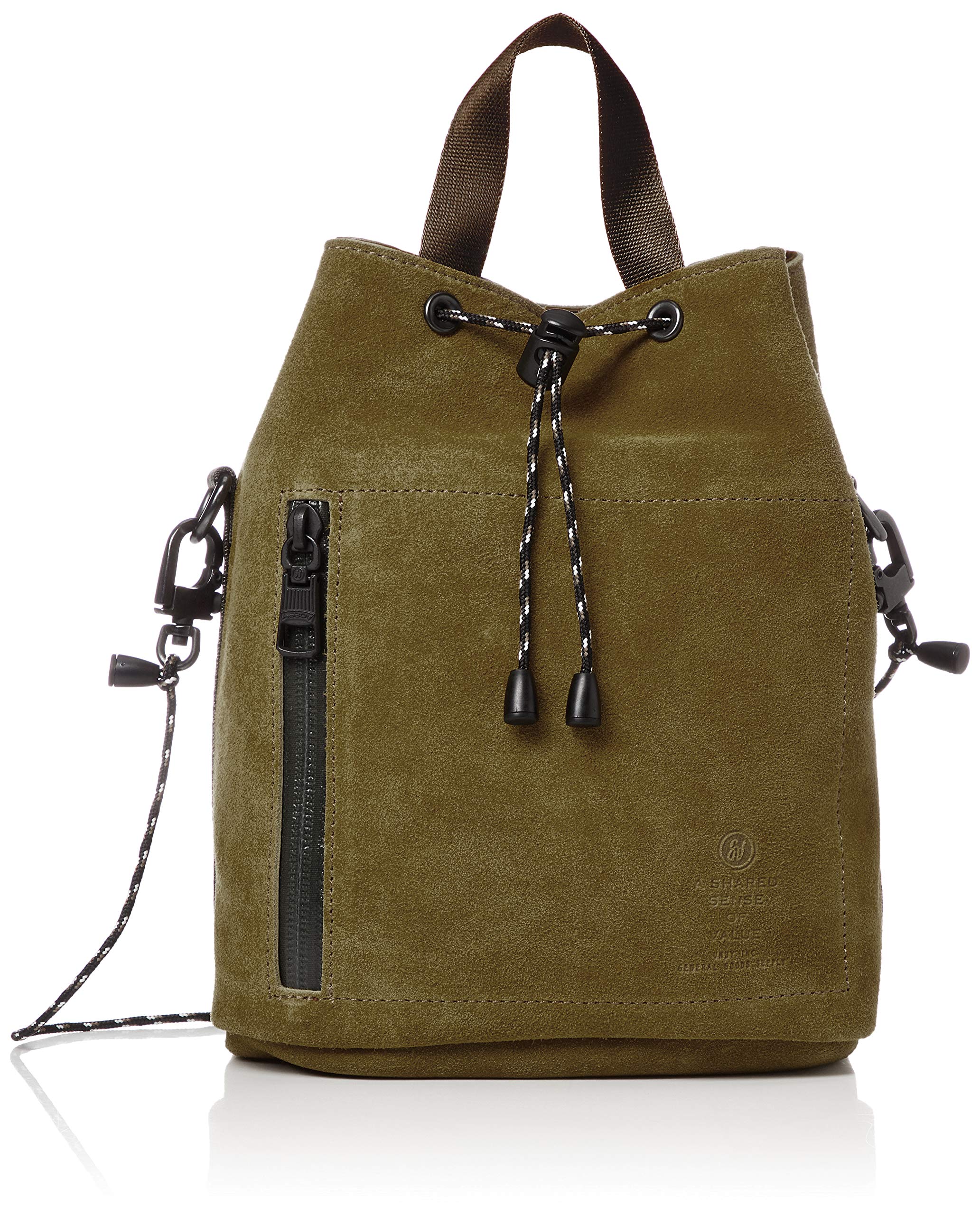 

[Assob] Suede Drawstring Bag Shoulder Bag WATER PROOF SUEDE DRAW STRING BAG KHAKI
