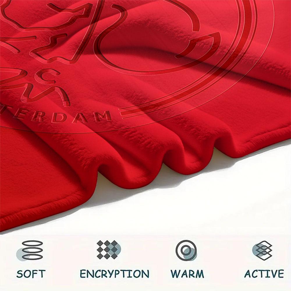 1PC AFC Ajax Patterned Flannel Blanket Suitable For All Seasons for Home Decor Warmth and Comfort Gifts Holiday Present
