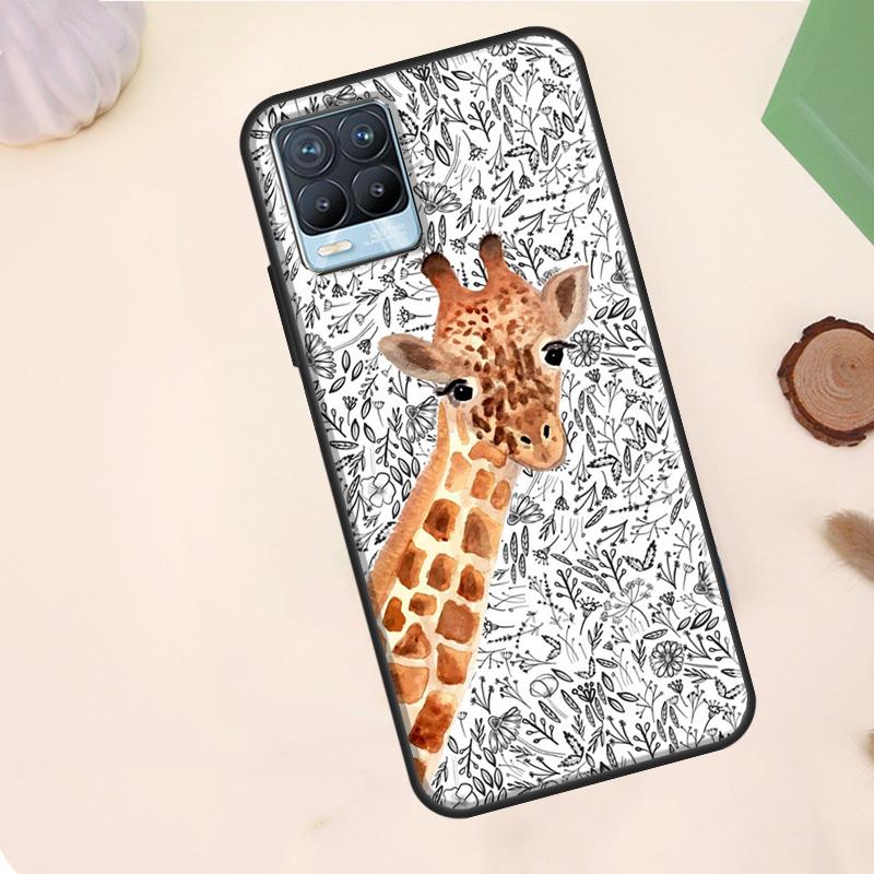 Cute Cartoon Giraffe Case For Realme C75 C63 C61 C55 C51 C53 C35 C65 C67 C71 11 12 13 14 15 Pro Plus GT6 GT7 Pro