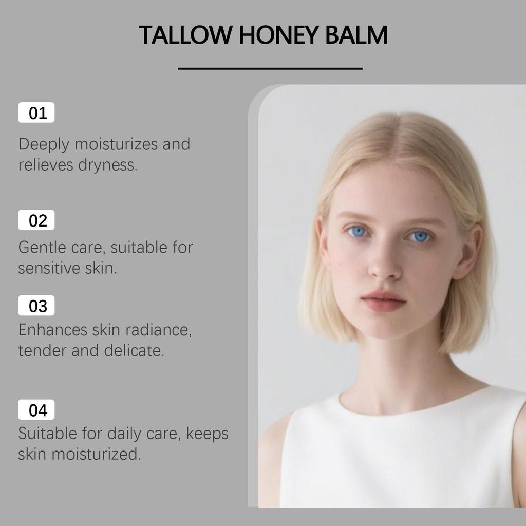 Tallow Honey Moisturizing Balm Improve Drying Balanced Water Oil State Enhance Skin Lasticty Brighten Body Nourishing Care Cream