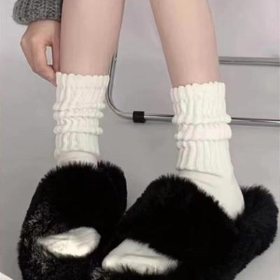 1 Paar Damen Kniestrümpfe Einfarbig Gerippt Wade Scrunch Stiefelsocken Elastische Warme Socken Vielseitiges Schuhzubehör