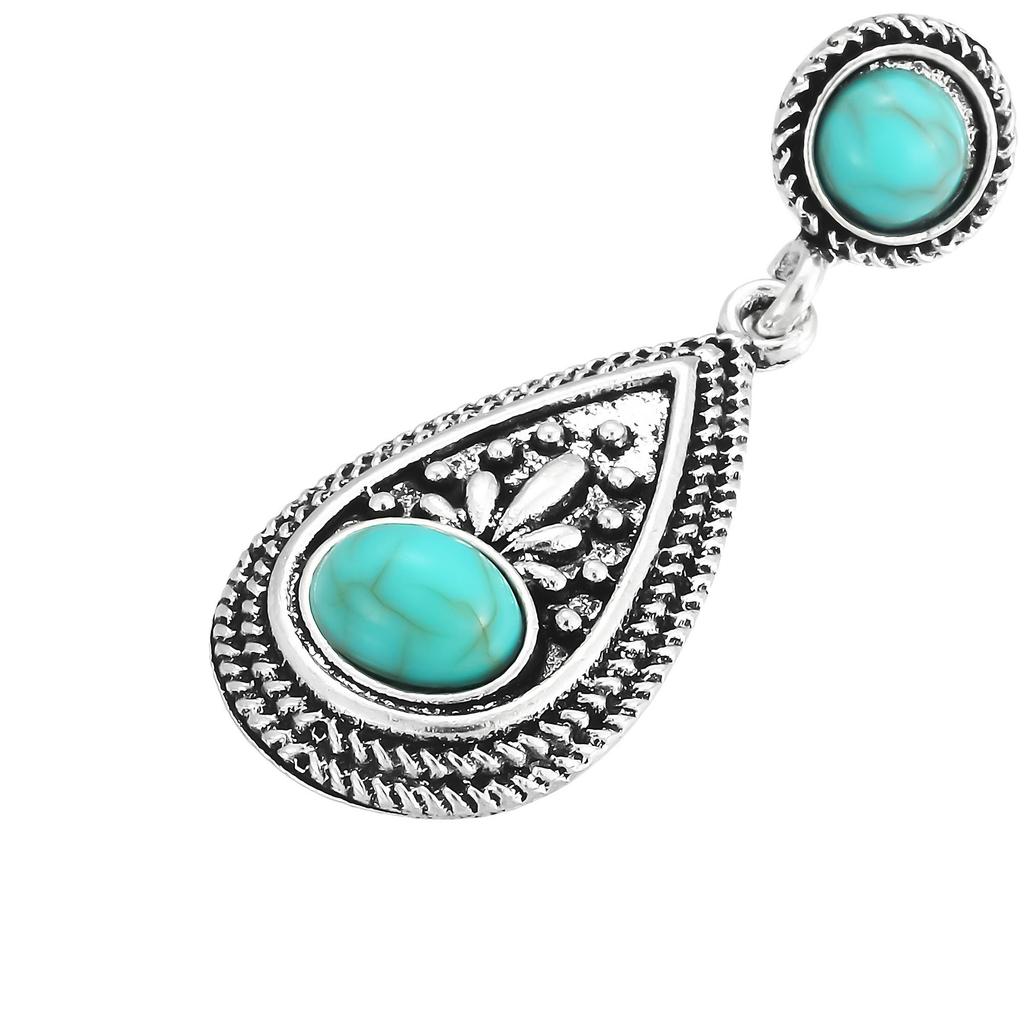 Vintage Bohemian Turquoise Earrings Set Fashion Ethnic Style Earrings Earrings