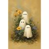 Cute Ghost Black Cat Canvas Gallery Wall Prints Halloween Floral Bat Wall Art Soft Pastel Fall Farmhouse Holiday Home Decor Gift
