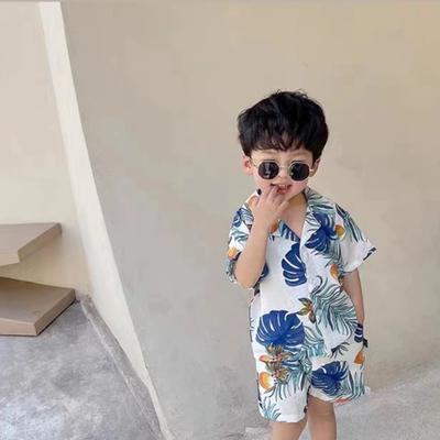 Summer Clothes Handsome Boys Summer Hawaii Clothing  Children's Shirt Korean Girls Short-sleeved Baby Clothes Beach