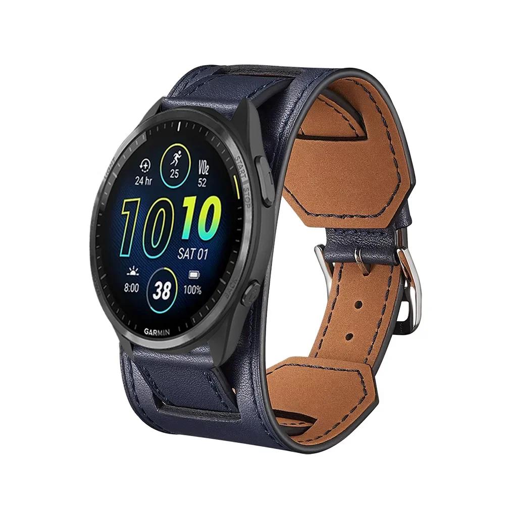 20mm 22mm Leather Strap for Garmin Forerunner 265 255 965 955 55 245 165 745 Bracelet Band Garmin Vivoactive 5 4/Vivomove Trend