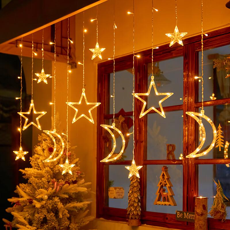 LED Star Moon Curtain String Lights