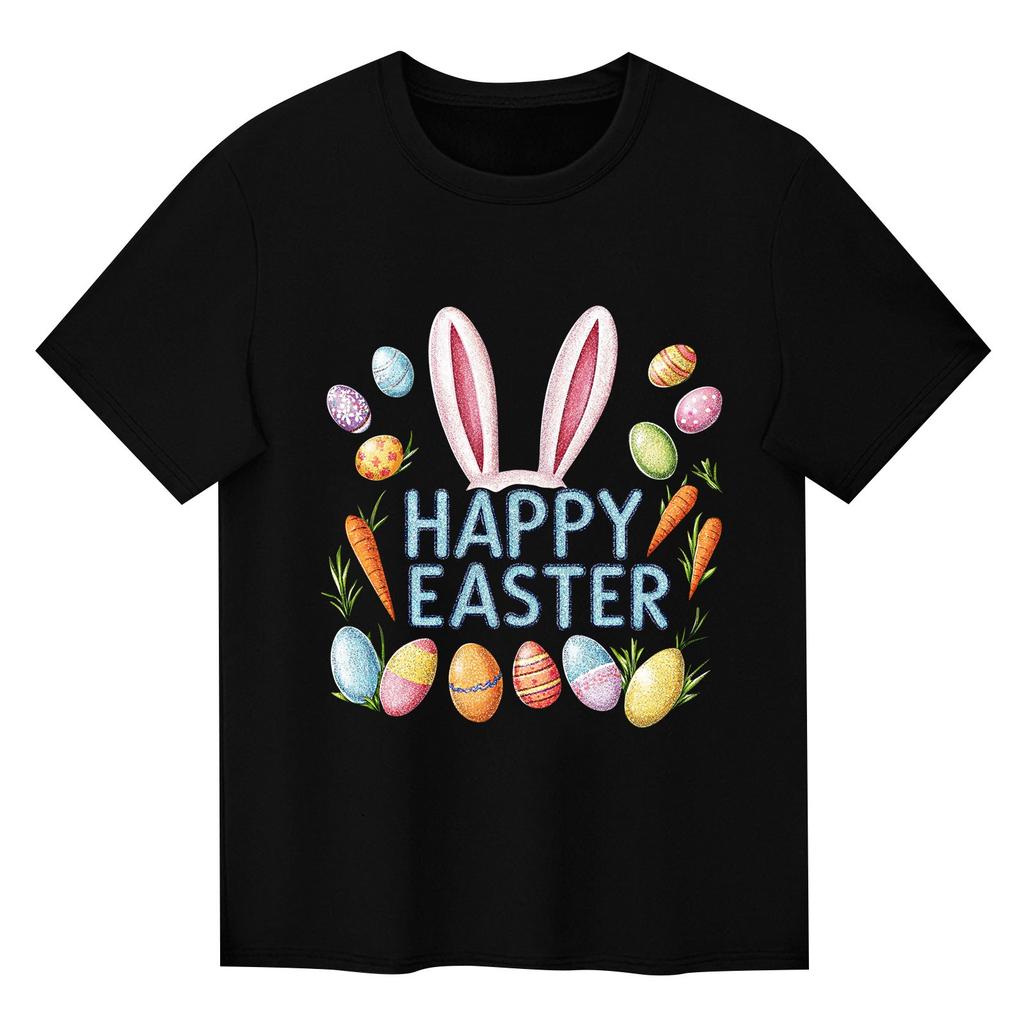 Children's Printed Short Sleeved Round Neck Casual Comfortable Loose Lightweight Top