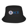 Men Women Immigration and Customs Enforcement  ICE Bucket Hat Fisherman Hats Travel Hiking Caps Harajuku Graphic Sun Hat
