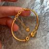 Gold Plated Bamboo Section Bracelet and Earrings Set - Chic, Stylish, Unique Jewelry for Women