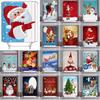 Curtain Shower Christmas With Hook Waterproof Fabric Bathroom Santa Xmas Claus