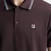 Fila F.C. Fashion Classic Minimalist Retro Casual Comfortable Versatile Cool Feeling Knitted Short Sleeve Polo Shirt Men Tops Dark-Brown F11M621102FDR