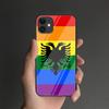 Albania Flag Tempered Glass Phone Case For iPhone Samsung Galaxy OnePlus Oppo Xiaomi Redmi Note S A 7 8 9 10 11 12 13 14 20 21 22 53 Pro Max Ultra