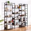 Metal Bookshelf Rustic Bookshelf 14-Tier for Living Room Bedroom & Office