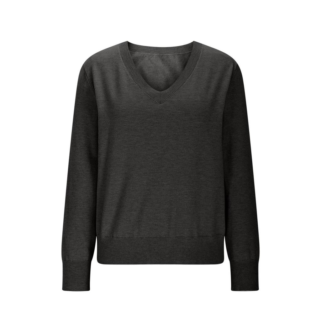European Casual V-Neck Pullover for Women - 2025 Autumn/Winter Collection