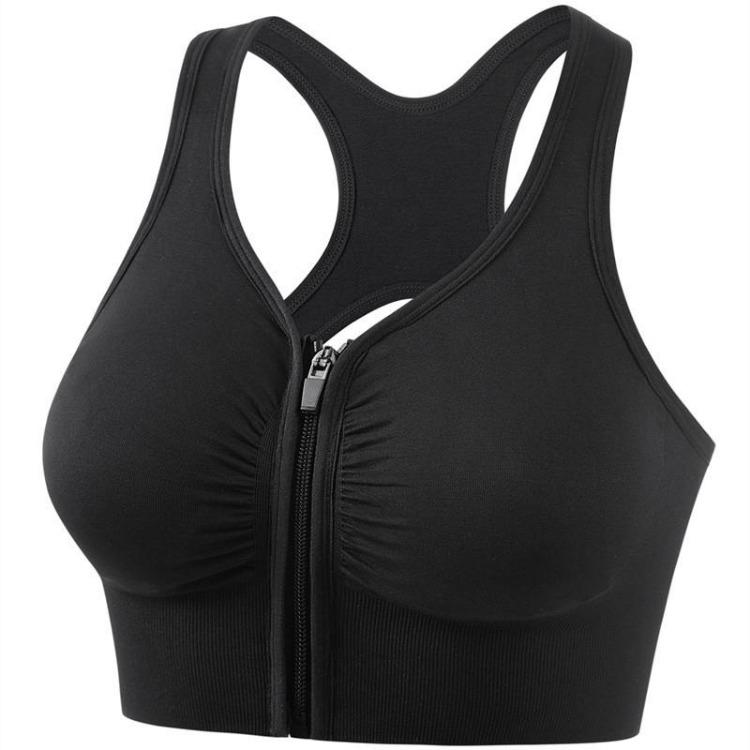 Shockproof Zipper High Impact Support Sports Bra for Women Plus Size Workout Running Yoga Bodybuilding Top