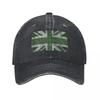 Green Distressed Union Jack Baseball Cap Hats On Offer Sunscreen Unique Hats Western Hat Designer Unisex Womens