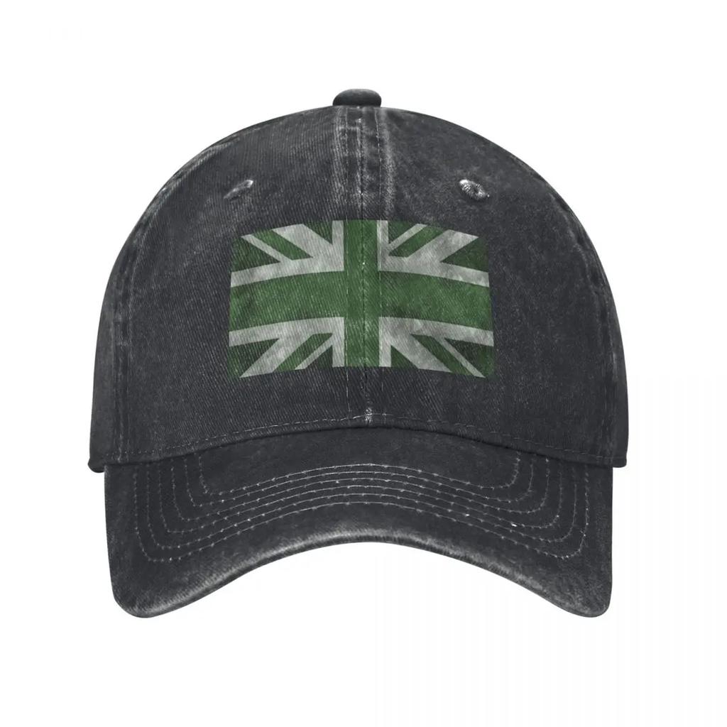 Green Distressed Union Jack Baseball Cap Hats On Offer Sunscreen Unique Hats Western Hat Designer Unisex Womens