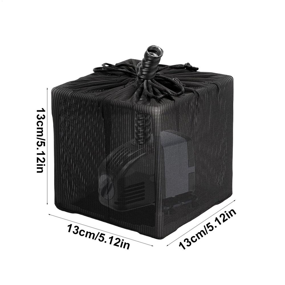 

Сумка для прудового насоса Сетчатый фильтр Мешок Защита от засорения с кулиской Экран из мелкой сетки для сада Аквариума Фонтана Открытого двора чёрный