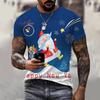 Cross-border Santa Claus Digital T-shirt Men's and Women's Large Size Fashion Short-sleeved Summer Cool Creative 3DT-shirt