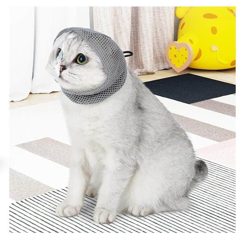New pet supplies cat headgear anti licking anti scratching anti food unobstructed view breathable cat mask