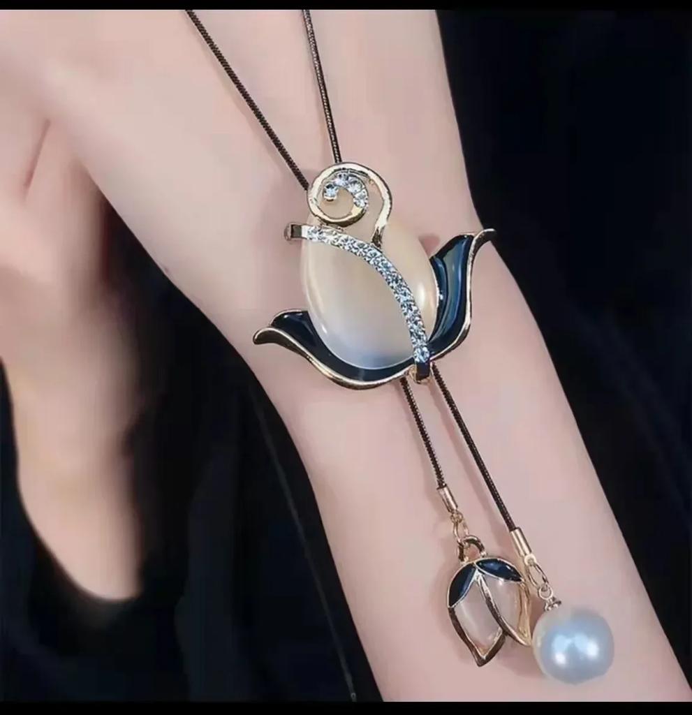 Long Necklaces & Pendants Vinatge Blue Square Necklace for Women Fashion Collier Femme