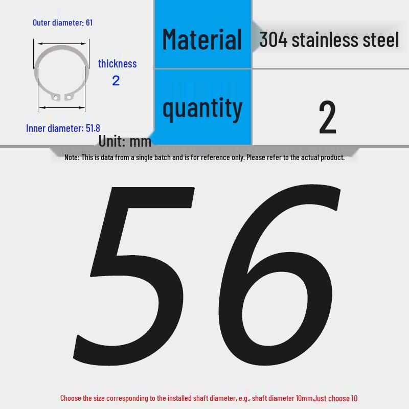304 Stainless Steel Snap Ring for 3-200 Bearing