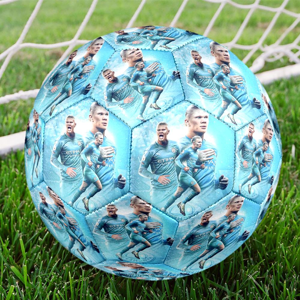1pc Manchester City Players Size 5 Soccer Ball PVC Football Sports Matches Training Outdoor Games Beach Elastic Balls 07e19 Size 5