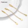 1/3/5Pcs/Lot 14K Gold Plated Brass Round Extension Chain For Jewelry Making,Thick Extended Tail Chain DIY Necklace Accessories