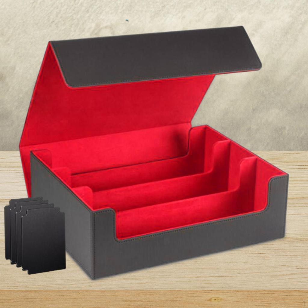 Trading Card Deck Box for 1800+ Cards Sports Case with 4 Dividers