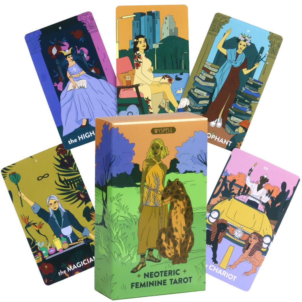 Neoterisches Feminines Tarot-Deck 10,3*6cm – 78 Stück Moderne Randlose Tarotkarten