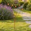 Gartenstecker für Glocken Rustikales Metall mit Glocken, Dekorativer Windspiel, Wetterfeste Landschaftsgestaltungspfähle Widerstandsfähiges Hofkunst-Ornament Außenrasen Terrasse