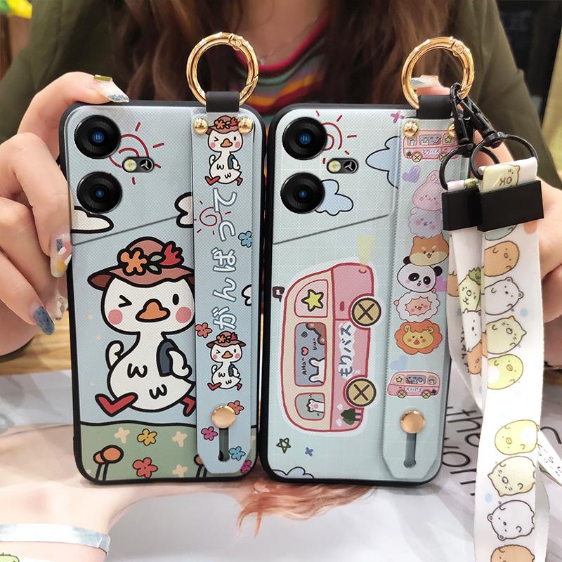 Back Cover Cute Phone Case For Tecno Pova Neo3/LH6N Protective Waterproof Cartoon Silicone Ring Anti-dust Soft case