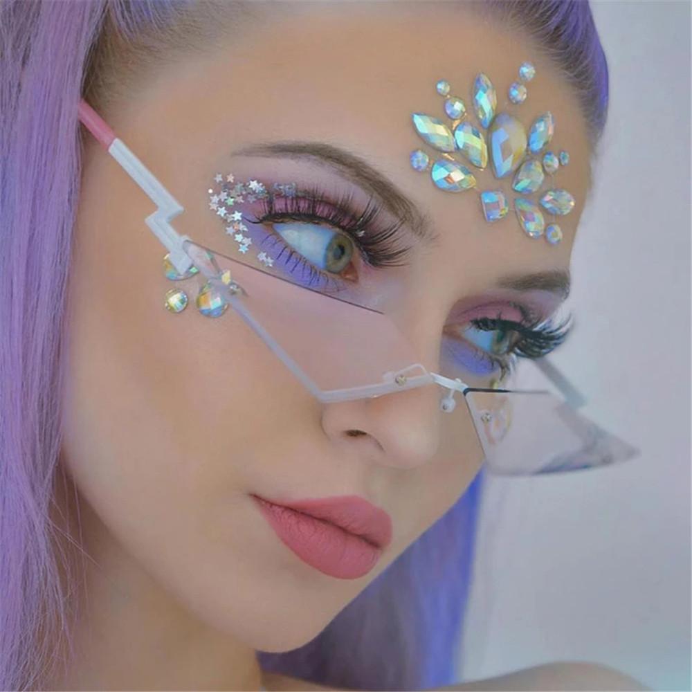 Luksusowe Modne Wąskie Okulary Przeciwsłoneczne Nieregularne Cięcie Diamentowe Okulary Przeciwsłoneczne Osobowość Street Shoot Okulary Przeciwsłoneczne Damskie Okulary UV400