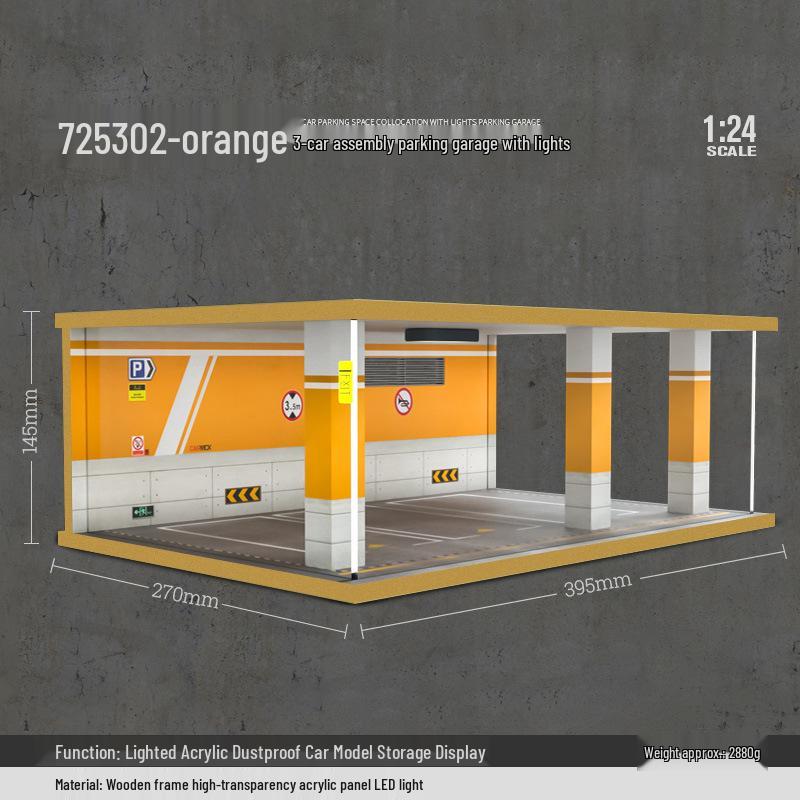 

Камека Ку 1:Деревянный гараж-витрина для 24 моделей автомобилей с подсветкой