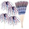 Cocktail Picks 50 Pieces Firework Cupcake Picks Food Fruit Toothpick for Patriotic Decorations BBQ Drink Dessert 4th of July