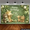 2D Kids Safari Animal Birthday Backdrop Photography Background
