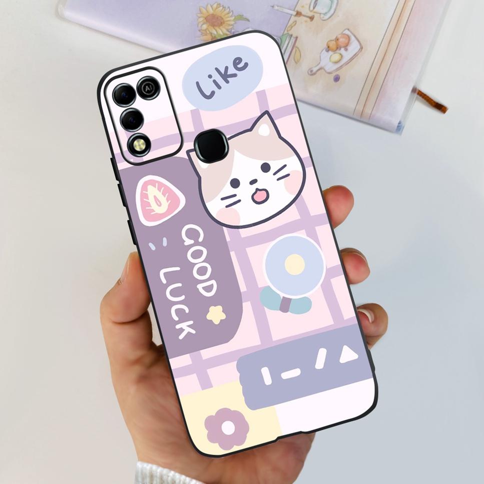 For Infinix Hot 11 Play 6.82" Soft Silicone Phone Cases For Infinix Hot 11 Play 11play 10Play Cover Luxury Flowers Funda Capa