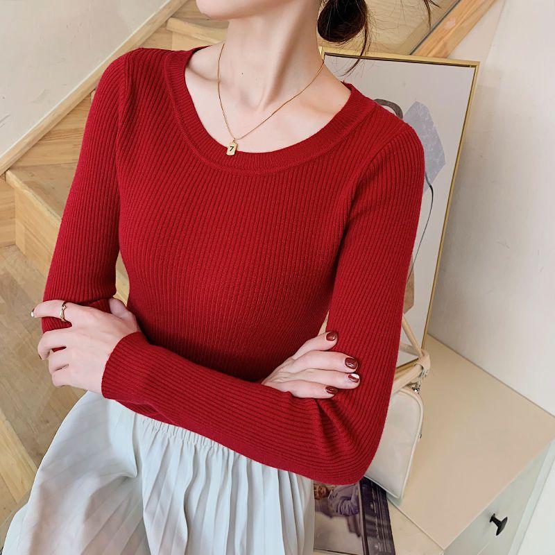 Women's Sweater O-neck Autumn Winter Pullover Warm Casual Spring Knitwear Bottoming Shirt