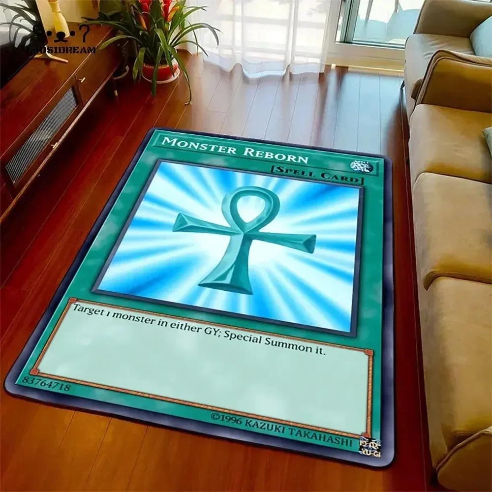 Yu-Gi-Oh Blauer Weißer Drache Anime Rutschfester Teppich Cartoon Bodenmatte für Wohnzimmer Schlafzimmer Dekorativer Bereichsteppich Perfektes Geschenk